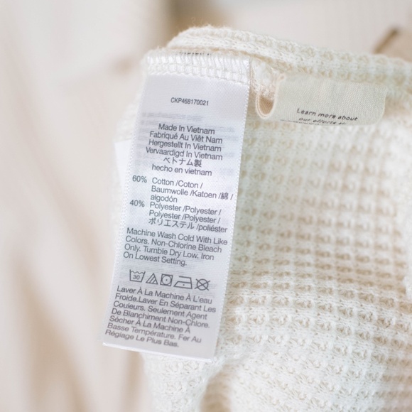 Madewell Cream Waffle Knit Shirt Jacket - Picture 6 of 6